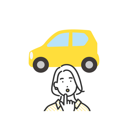 黄色い車と女性のイラスト