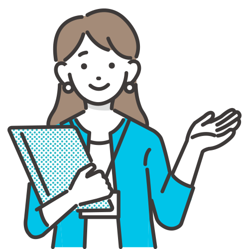 案内している女性のイラスト